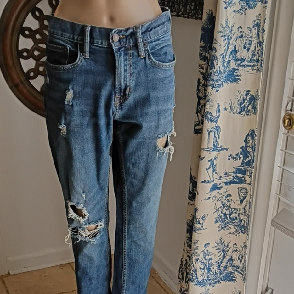 Old Navy Blue Distressed Jeans